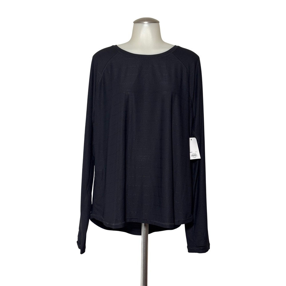 Tek Gear Long Sleeve Top Women XL Mineral Black Activewear WT43A113RN2 NEW